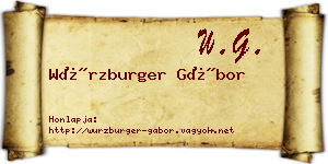Würzburger Gábor névjegykártya